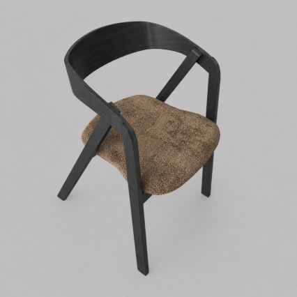 Chaise de salle à manger LUSO noire/marron
