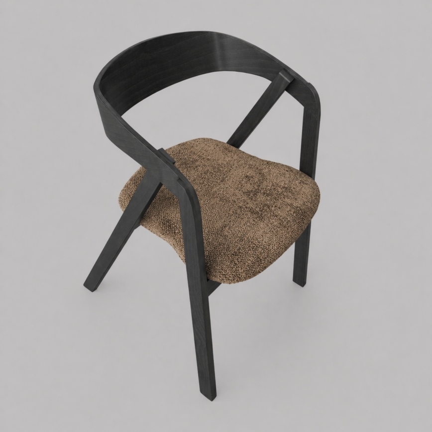 Chaise de salle à manger LUSO noire/marron