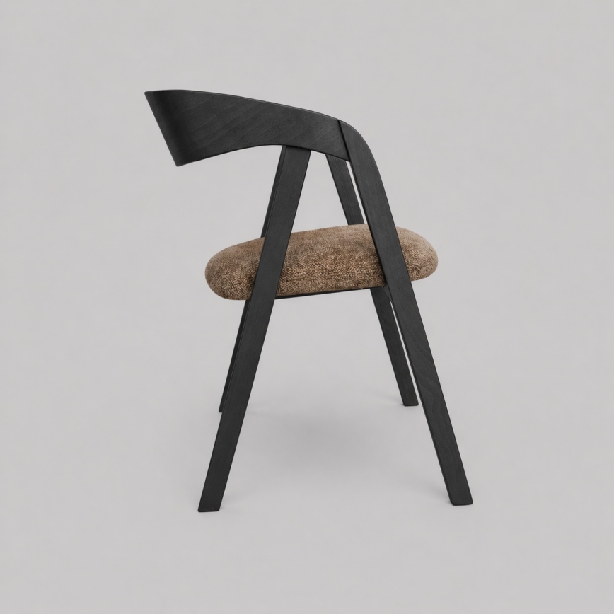 Chaise de salle à manger LUSO noire/marron