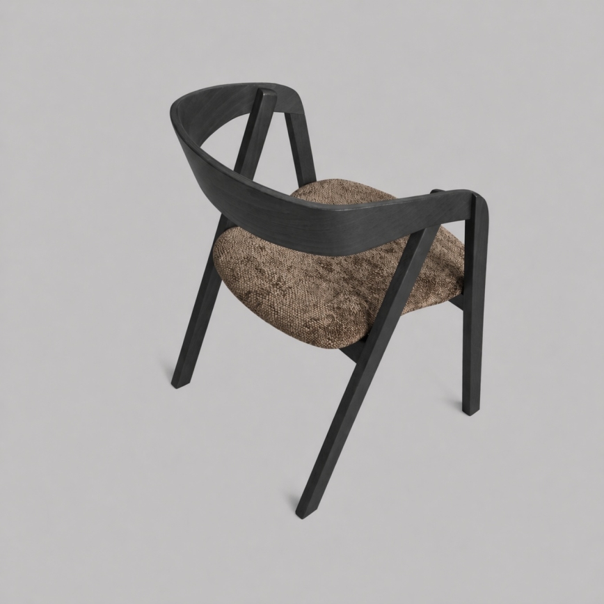 Chaise de salle à manger LUSO noire/marron
