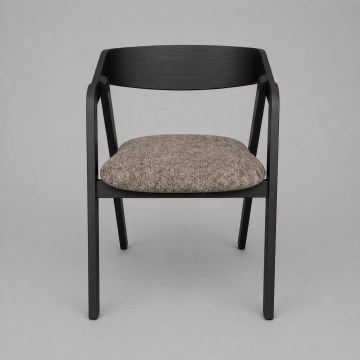 Chaise de salle à manger LUSO noire/marron