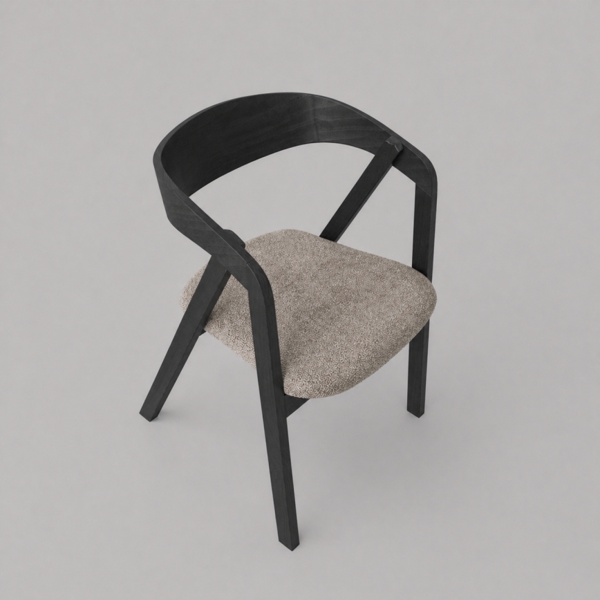 Chaise de salle à manger LUSO noire/marron