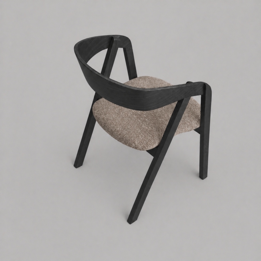 Chaise de salle à manger LUSO noire/marron