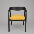 Chaise de salle à manger LUSO noire/orange