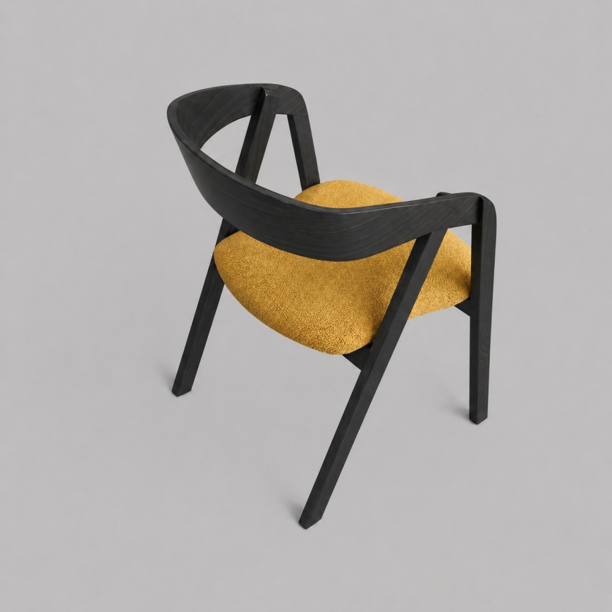 Chaise de salle à manger LUSO noire/orange