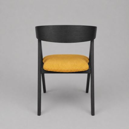 Chaise de salle à manger LUSO noire/orange