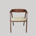 Chaise de salle à manger LUSO noyer/beige
