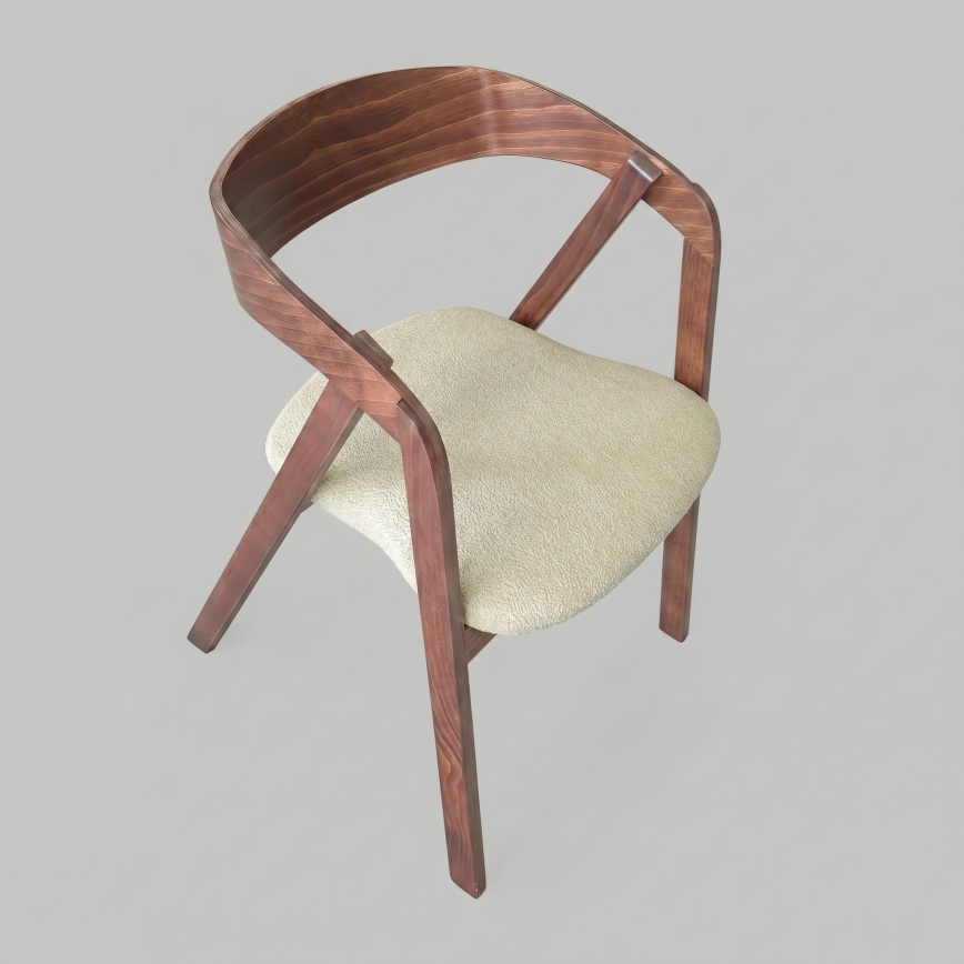 Chaise de salle à manger LUSO noyer/beige