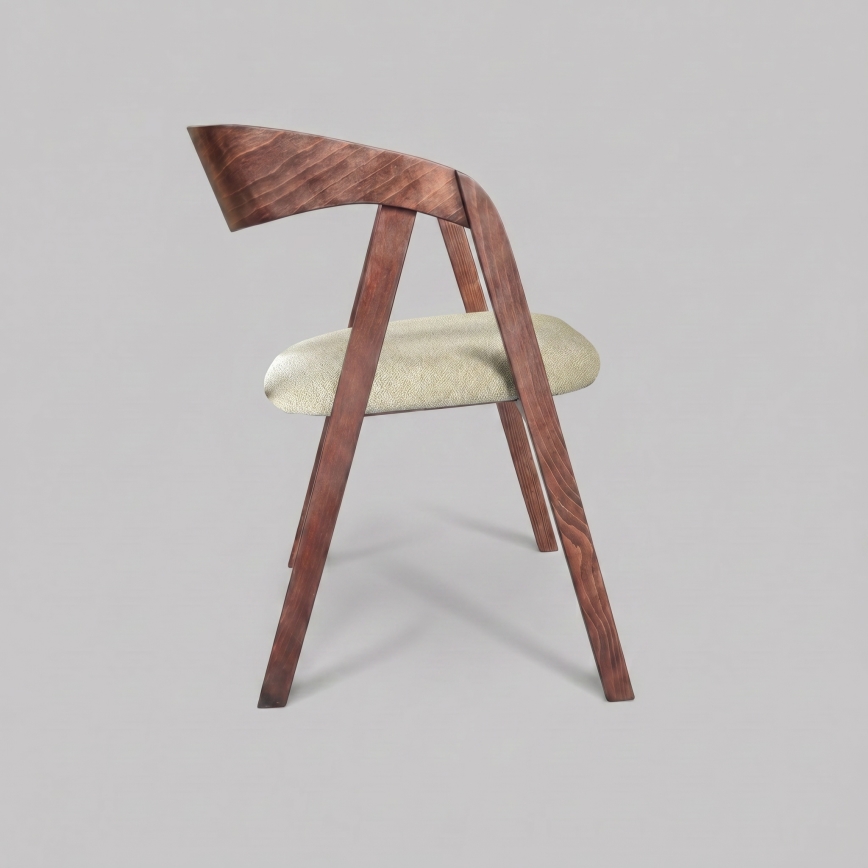 Chaise de salle à manger LUSO noyer/beige