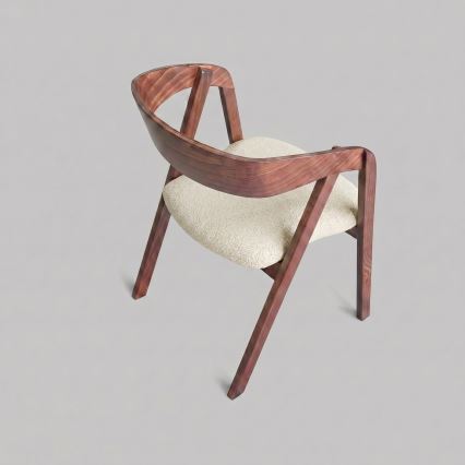 Chaise de salle à manger LUSO noyer/beige