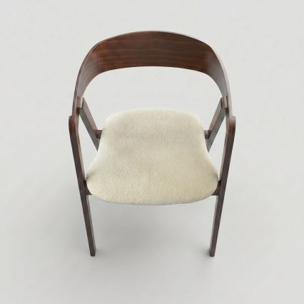 Chaise de salle à manger LUSO noyer/beige