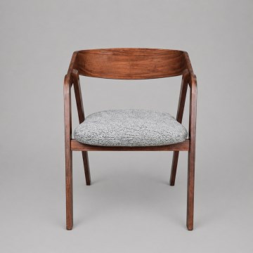 Chaise de salle à manger LUSO noyer/grise