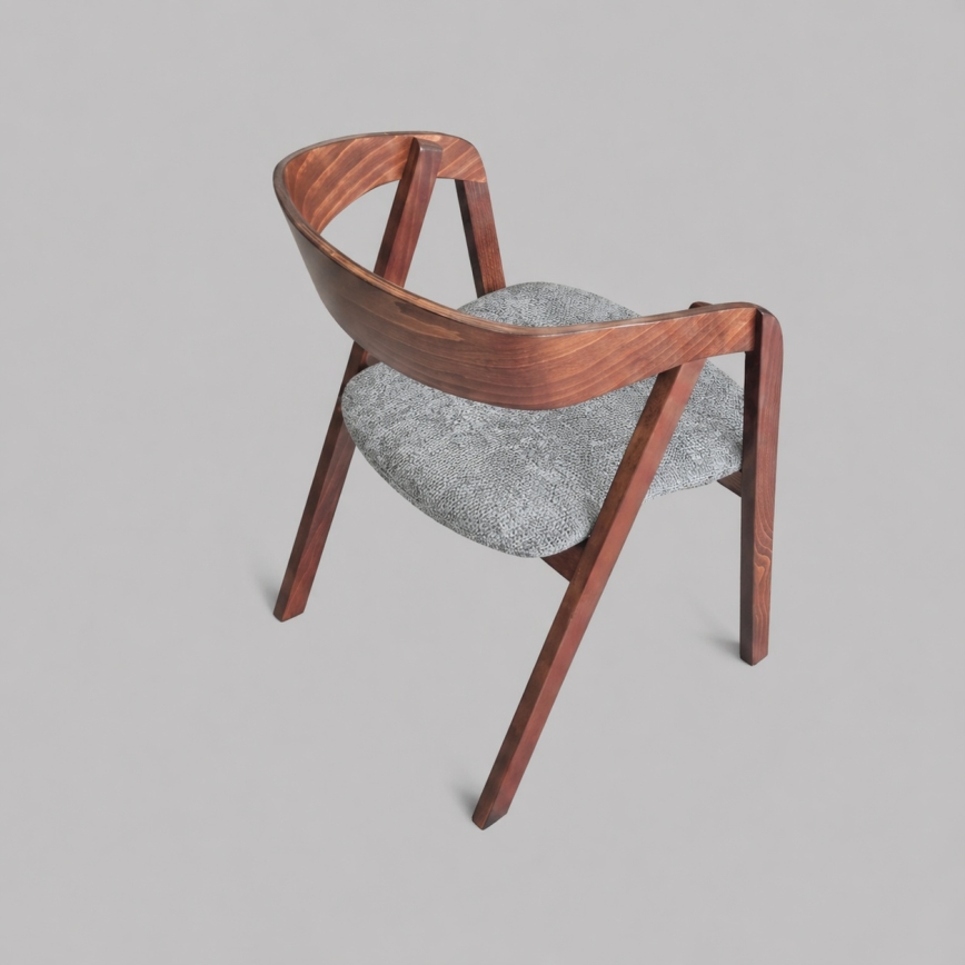 Chaise de salle à manger LUSO noyer/grise