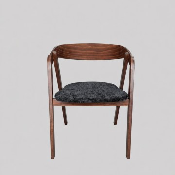 Chaise de salle à manger LUSO noyer/noir