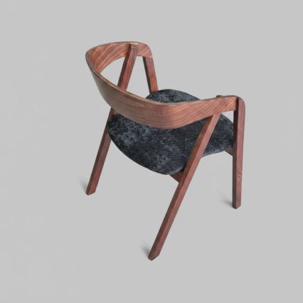 Chaise de salle à manger LUSO noyer/noir