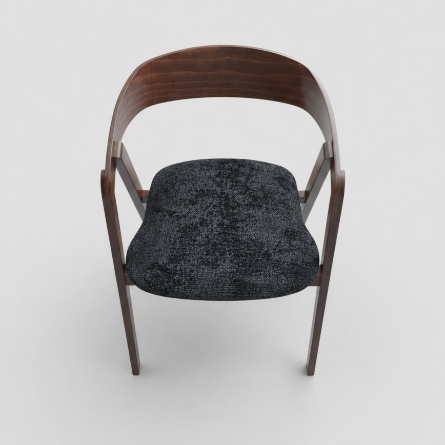 Chaise de salle à manger LUSO noyer/noir