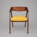 Chaise de salle à manger LUSO noyer/orange