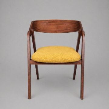 Chaise de salle à manger LUSO noyer/orange