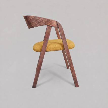 Chaise de salle à manger LUSO noyer/orange