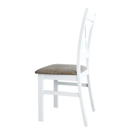 Chaise de salle à manger NATE blanc/marron