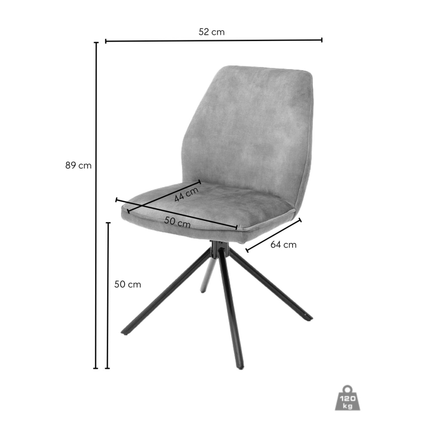 Chaise de salle à manger NEXORO, 1 pièce, grise