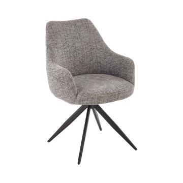 Chaise de salle à manger pivotante BRISA 1 pièce grise