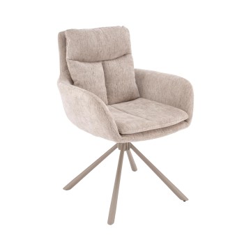 Chaise de salle à manger pivotante HALSA 1 pièce beige