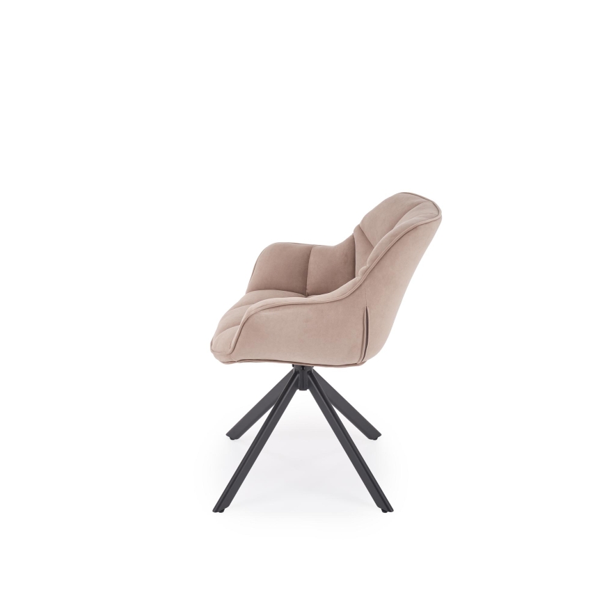 Chaise de salle à manger pivotante LUNE 1 pièce beige