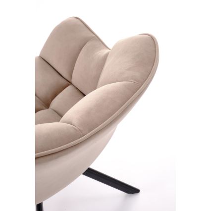 Chaise de salle à manger pivotante LUNE 1 pièce beige