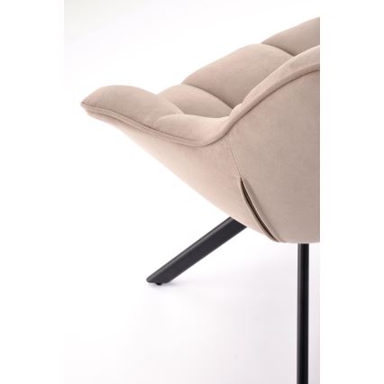 Chaise de salle à manger pivotante LUNE 1 pièce beige