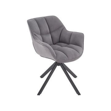 Chaise de salle à manger pivotante LUNE 1 pièce grise