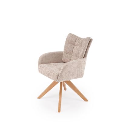 Chaise de salle à manger pivotante NUVO 1 pièce beige/marron