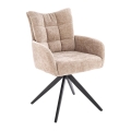 Chaise de salle à manger pivotante NUVO, 1 pièce, beige/noire
