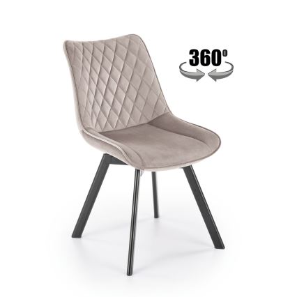 Chaise de salle à manger pivotante OMBRA, 1 pièce, beige