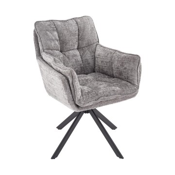 Chaise de salle à manger pivotante VENT 1 pièce grise