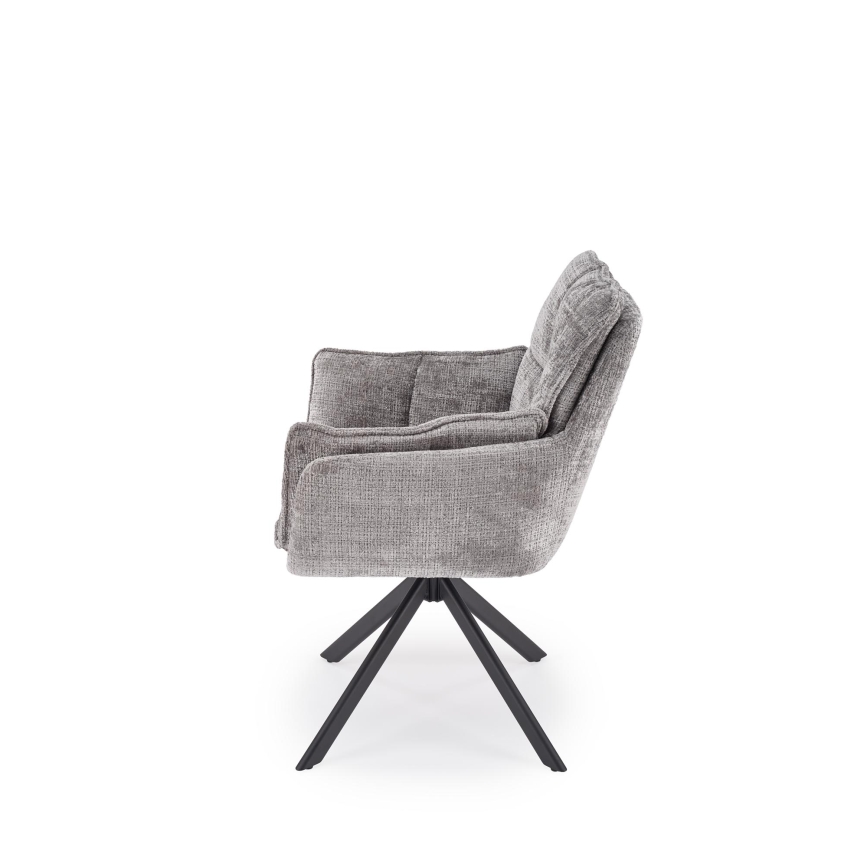 Chaise de salle à manger pivotante VENT 1 pièce grise