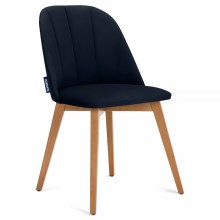 Chaise de salle à manger RIFO 86x48 cm bleu foncé/chêne clair