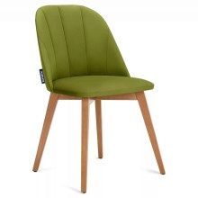 Chaise de salle à manger RIFO 86x48 cm vert clair/chêne clair