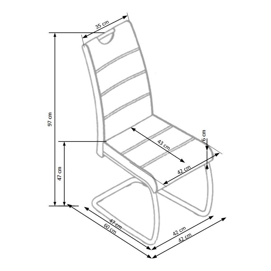 Chaise de salle à manger SAFFON — 1 pièce, noire