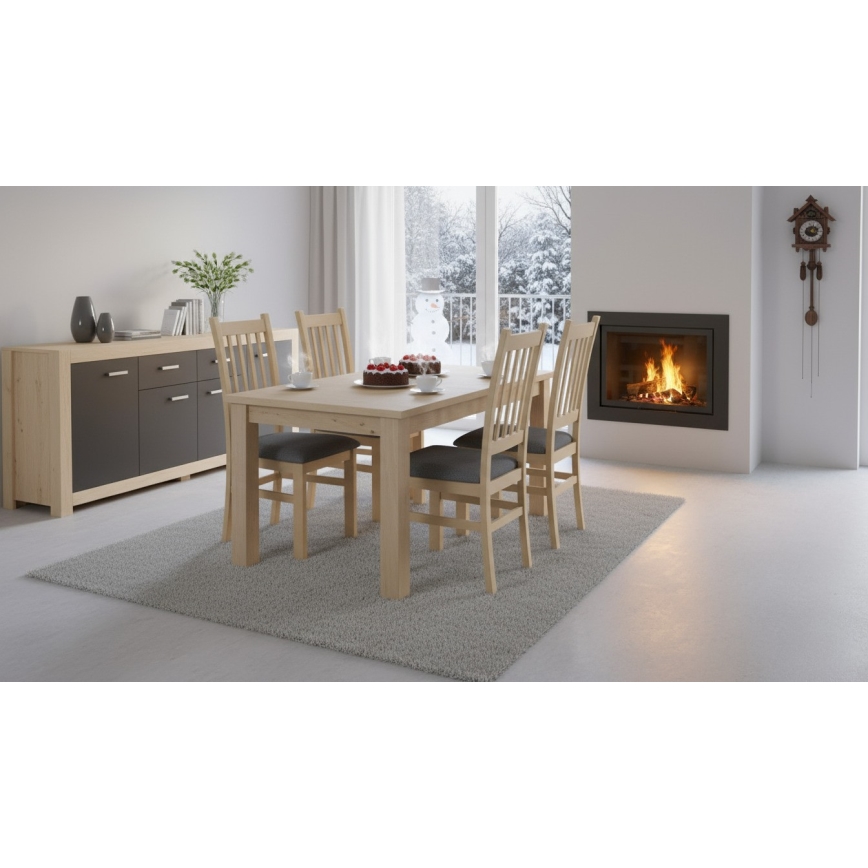 Chaise de salle à manger SIMON chêne/gris foncé