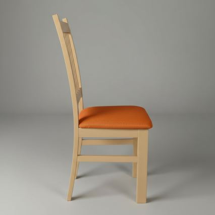 Chaise de salle à manger SIMON chêne/orange