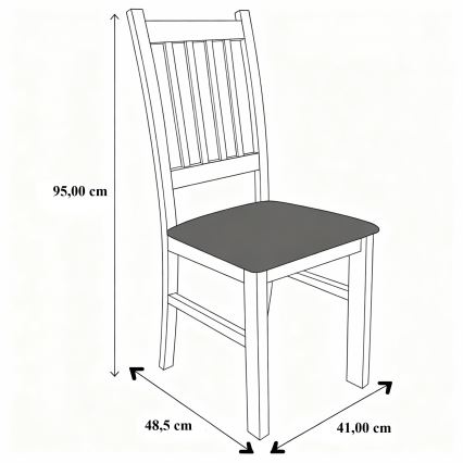 Chaise de salle à manger SIMON chêne/orange