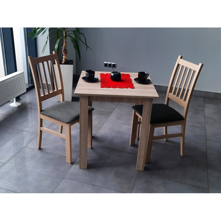 Chaise de salle à manger SIMON hêtre/gris foncé
