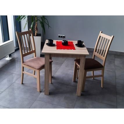 Chaise de salle à manger SIMON hêtre/marron foncé