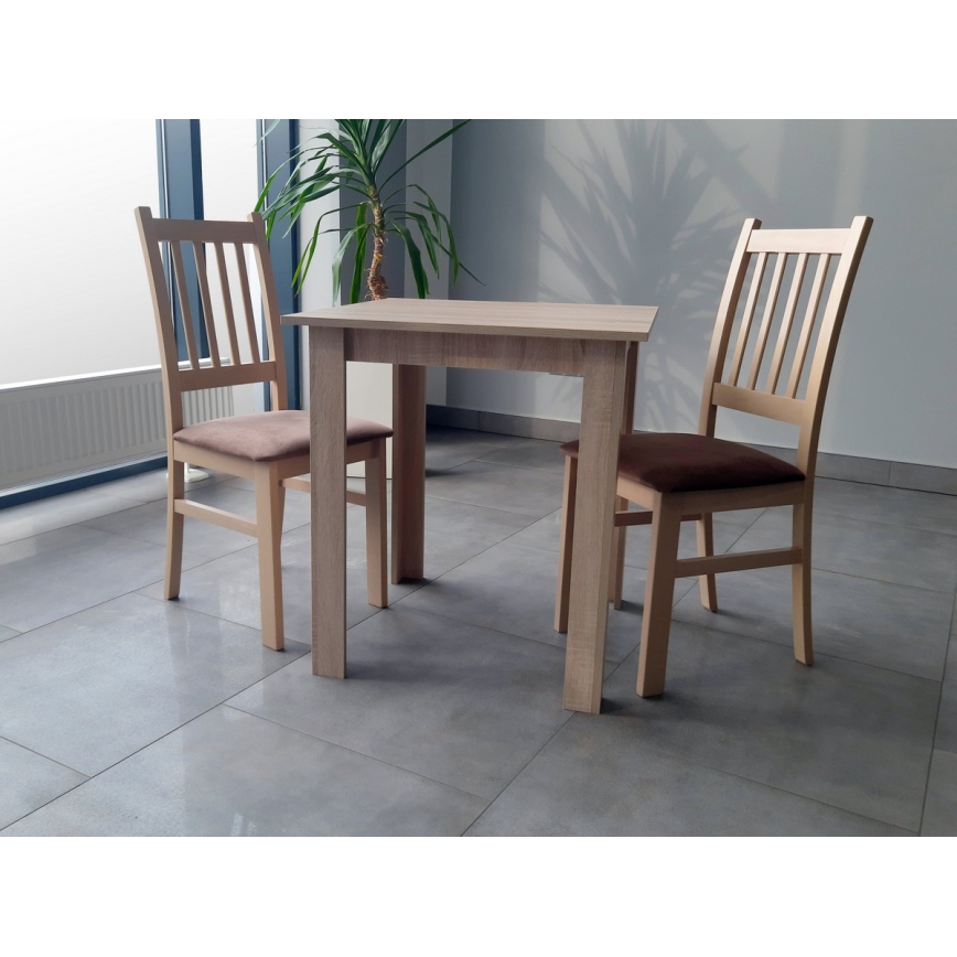 Chaise de salle à manger SIMON hêtre/marron foncé