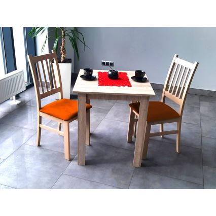 Chaise de salle à manger SIMON hêtre/orange