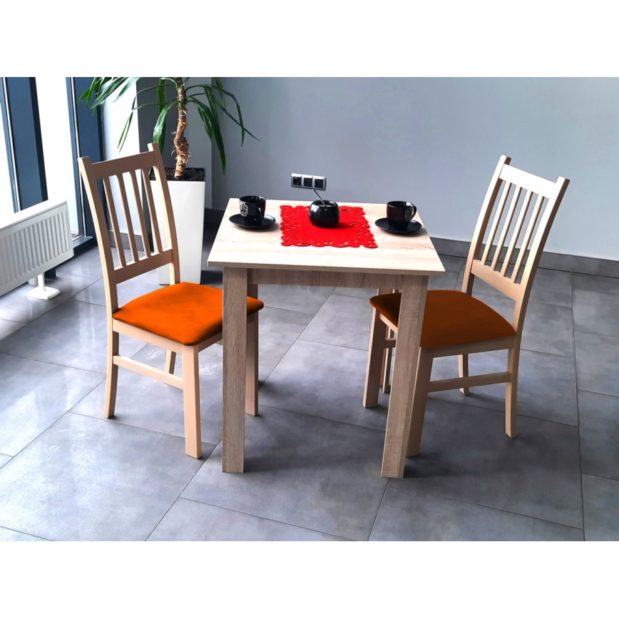 Chaise de salle à manger SIMON hêtre/orange