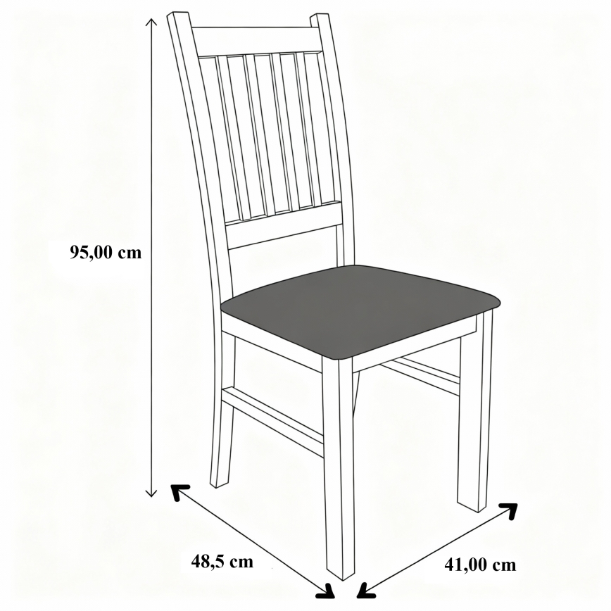 Chaise de salle à manger SIMON hêtre/orange