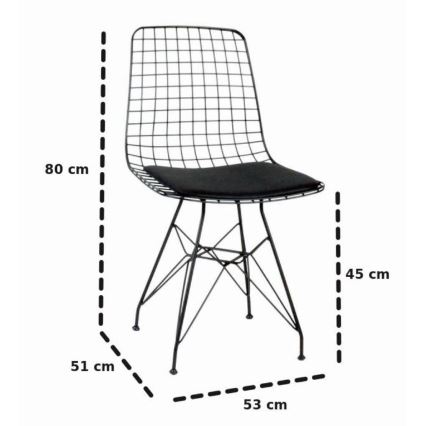 Chaise de salle à manger TEL 80x53 cm noire