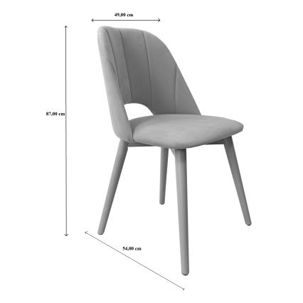 Chaise de salle à manger THEO gris foncé